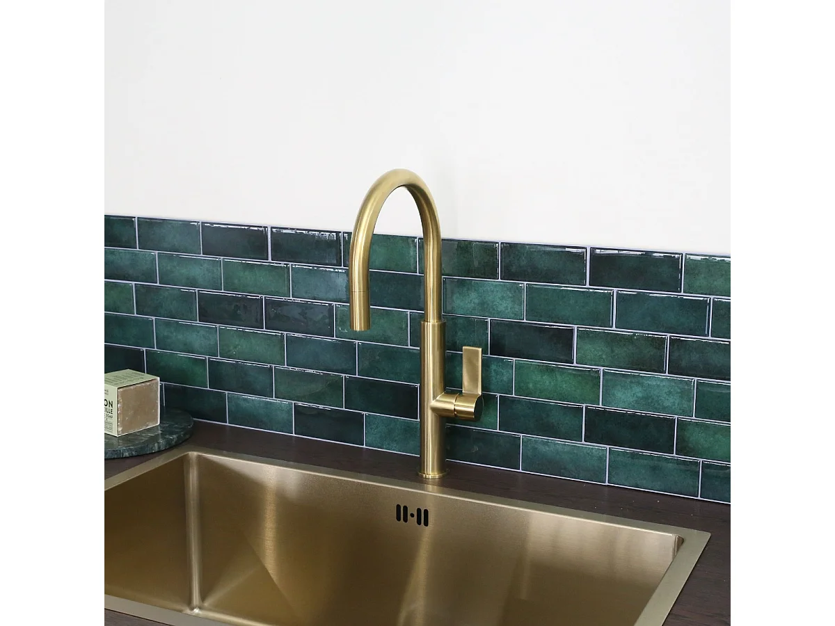 Reflet mitigeur évier or brossé - Essebagno