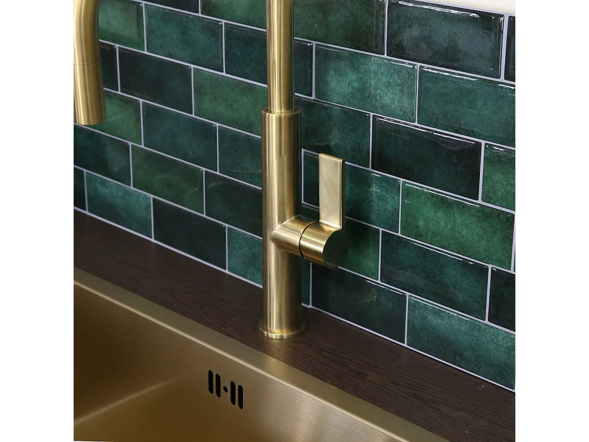 Reflet mitigeur évier or brossé - Essebagno