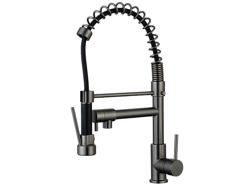 Big Pro mitigeur évier à douchette mobile gris gun métal - Essebagno