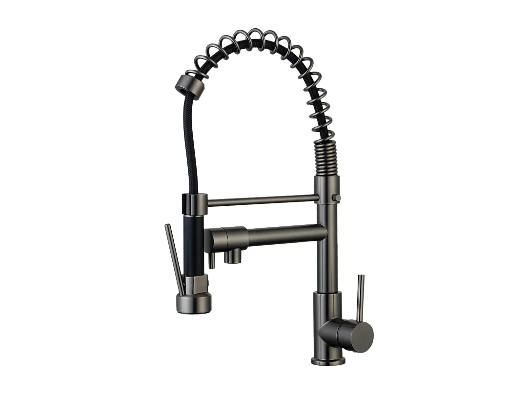 Rubinetto monocomando per lavello Big Pro con doccetta gun metal Essebagno