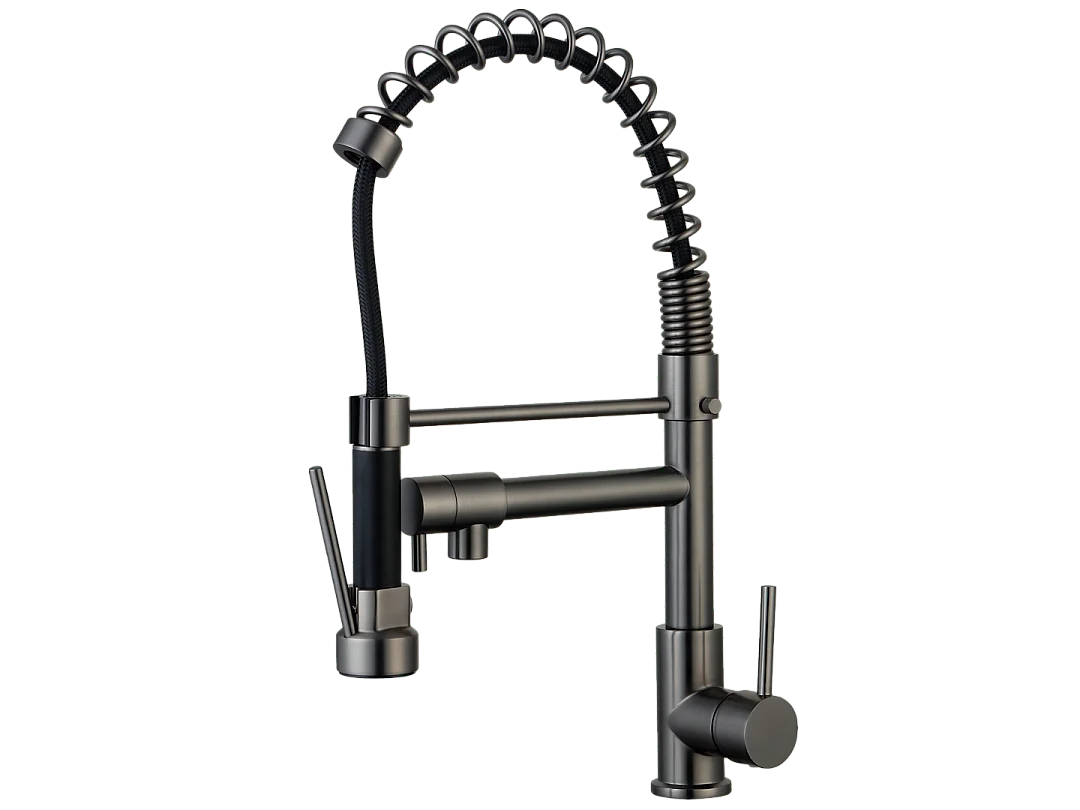 Big Pro Spültischarmatur mit Brause in Gun-Metal Essebagno