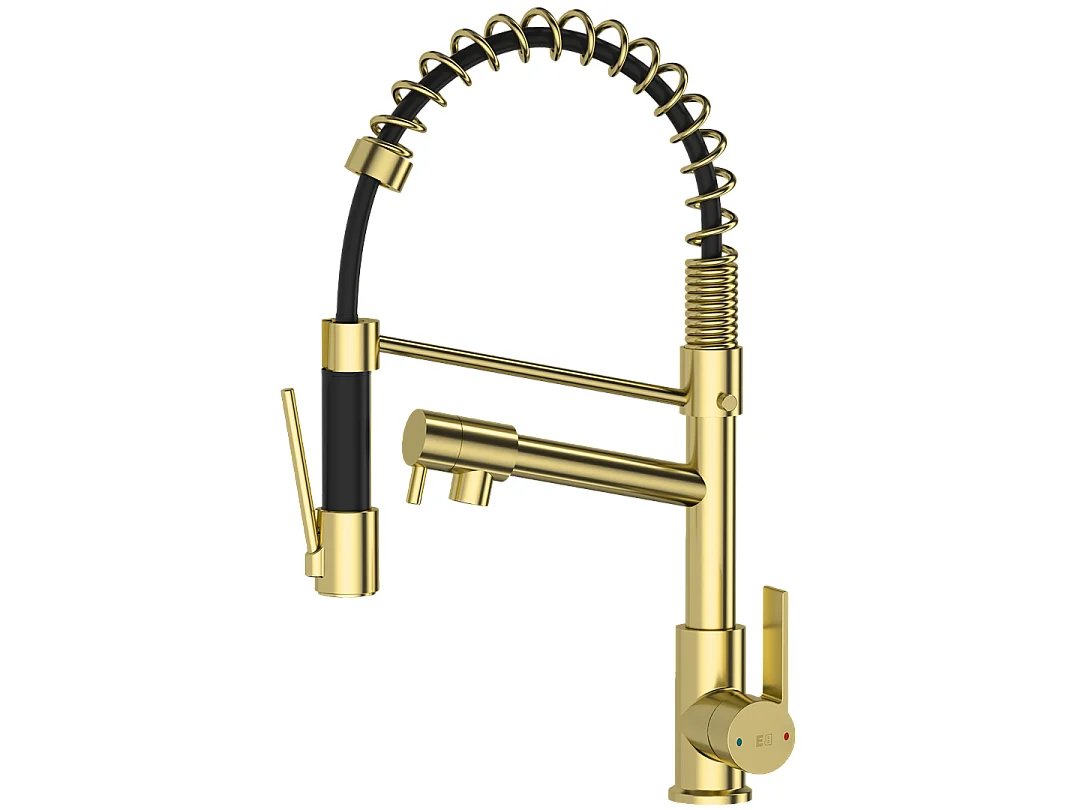 Big Hotto grifo con teleducha oro Essebagno