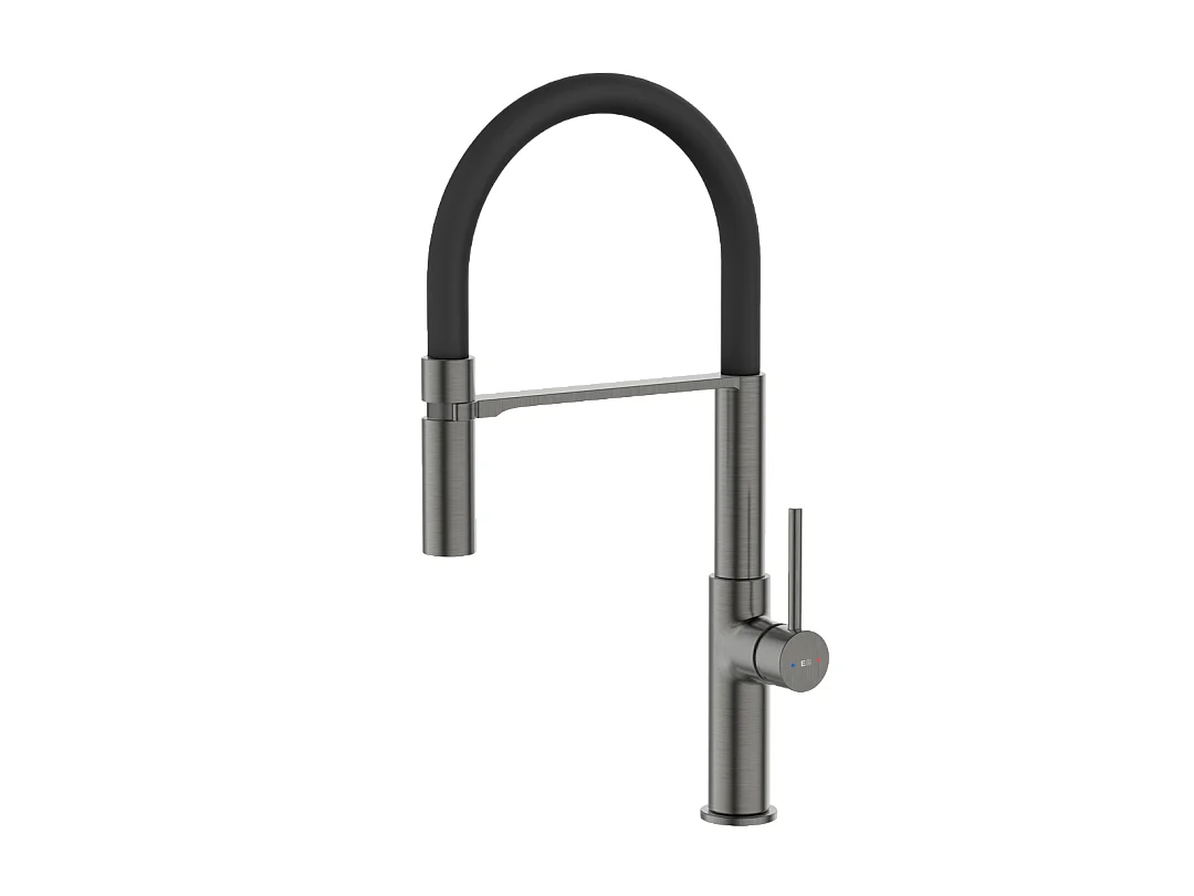 Magneto Miscelatore monocomando per lavabo con doccetta grigio metallizzato Essebagno