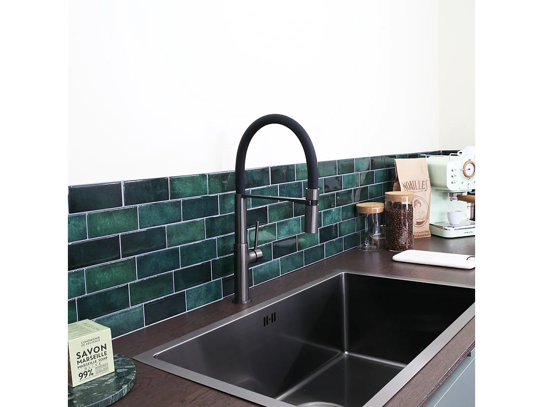 Magneto Miscelatore monocomando per lavabo con doccetta grigio metallizzato Essebagno