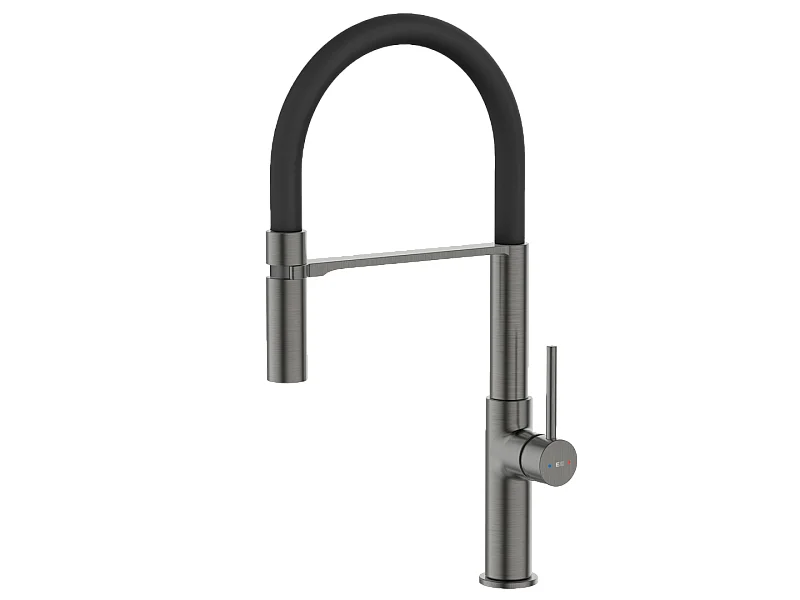 Magneto Miscelatore monocomando per lavabo con doccetta grigio metallizzato Essebagno