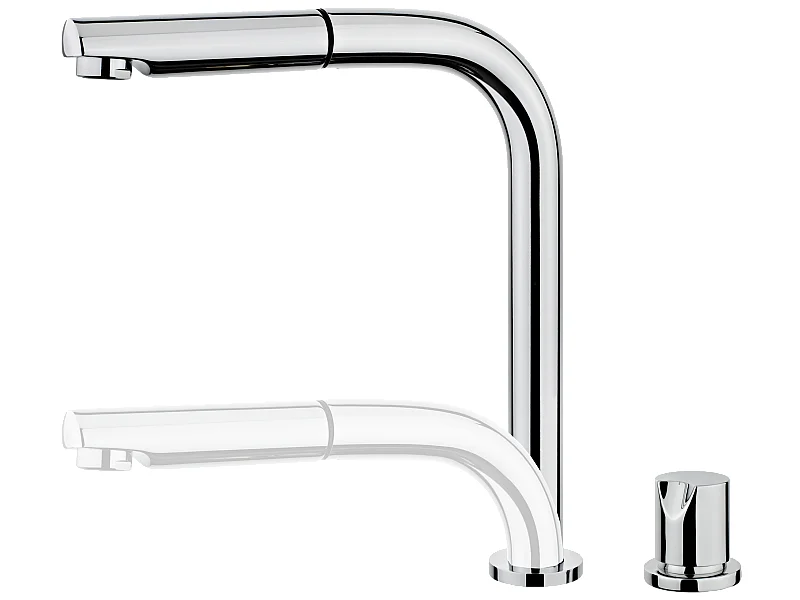 Magic mitigeur évier chromé escamotable extractible 2 trous 'spécial fenêtre' - Essebagno