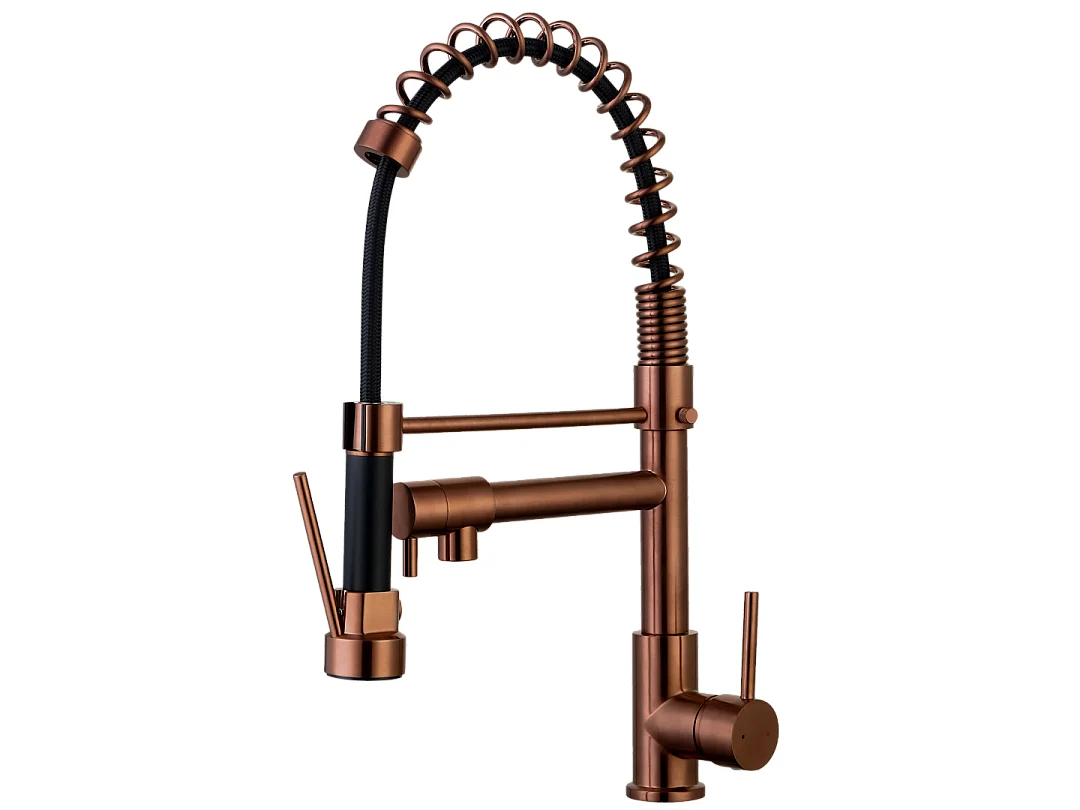 Big Pro Spültischarmatur mit Kupfer-Duscharmatur Essebagno