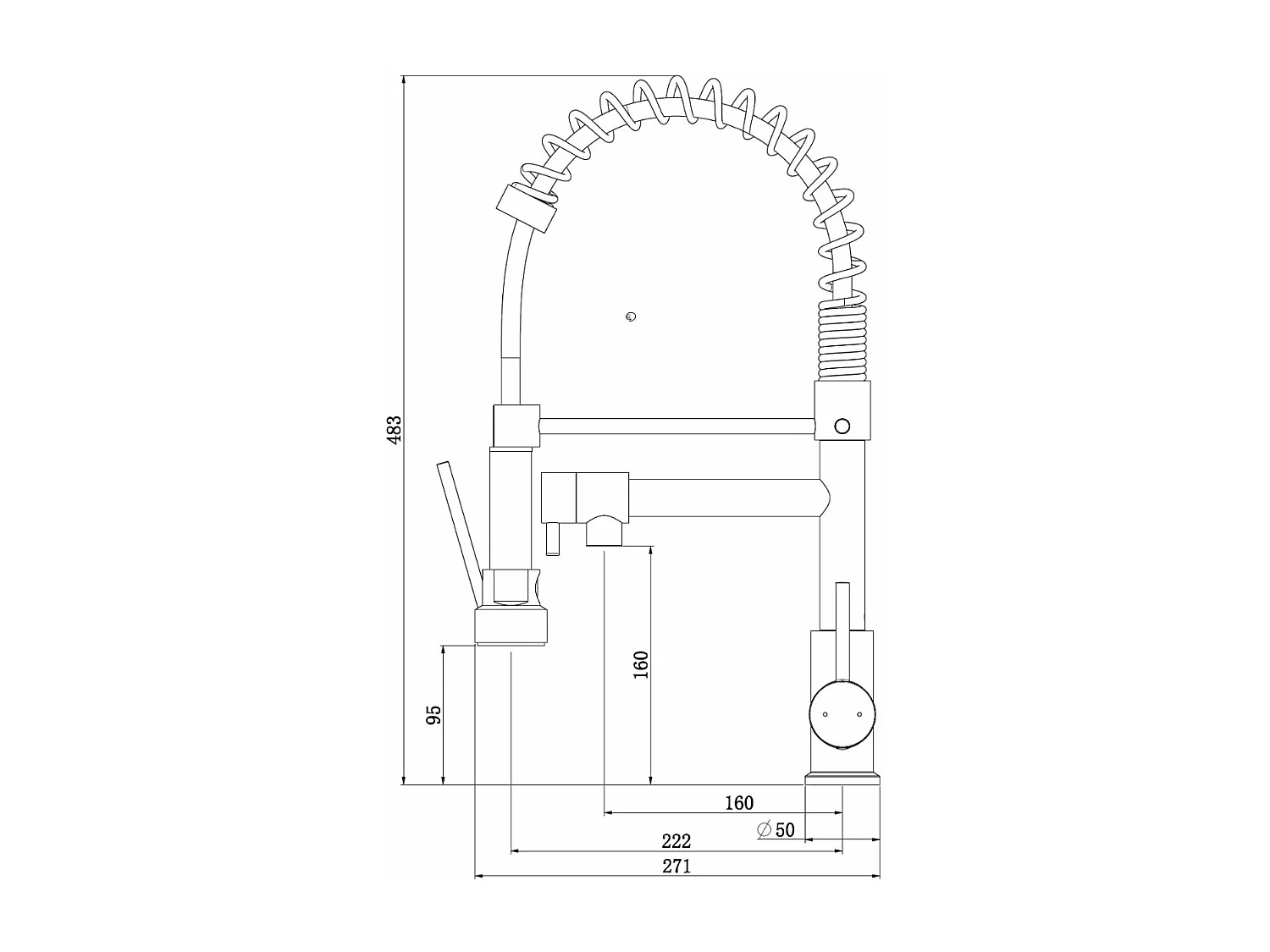Big Pro Spültischarmatur mit Kupfer-Duscharmatur Essebagno