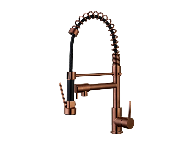 Rubinetto monocomando per lavello Big Pro con doccetta in rame Essebagno