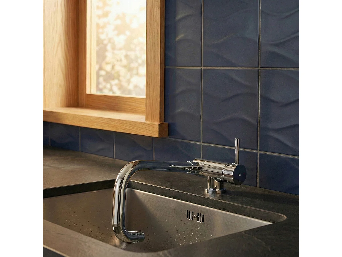 New Oslo verchroomde opklapbare mengkraan voor gootsteen 'speciaal voor ramen' - Essebagno