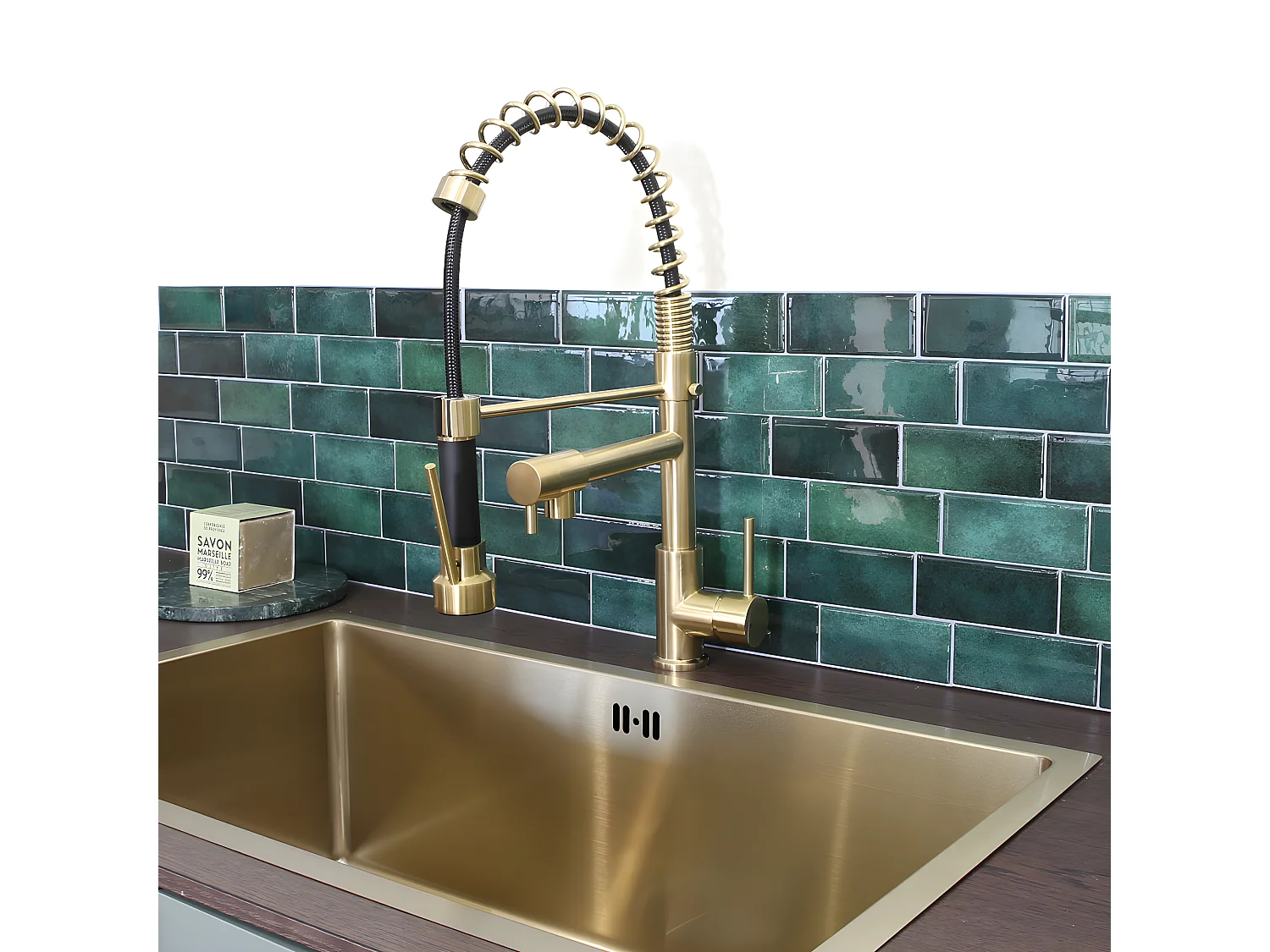 Big Pro mitigeur évier à douchette mobile or - Essebagno