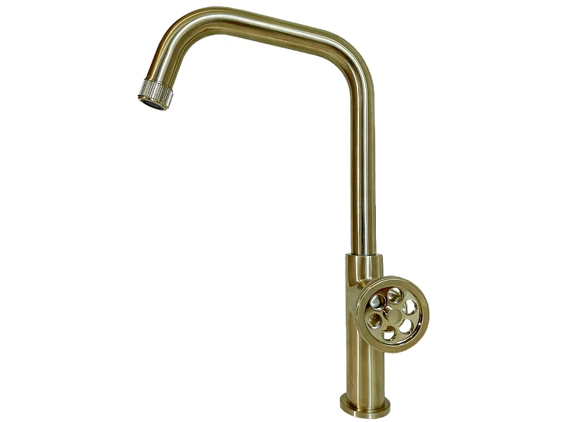 Indus mitigeur évier or brossé - Essebagno