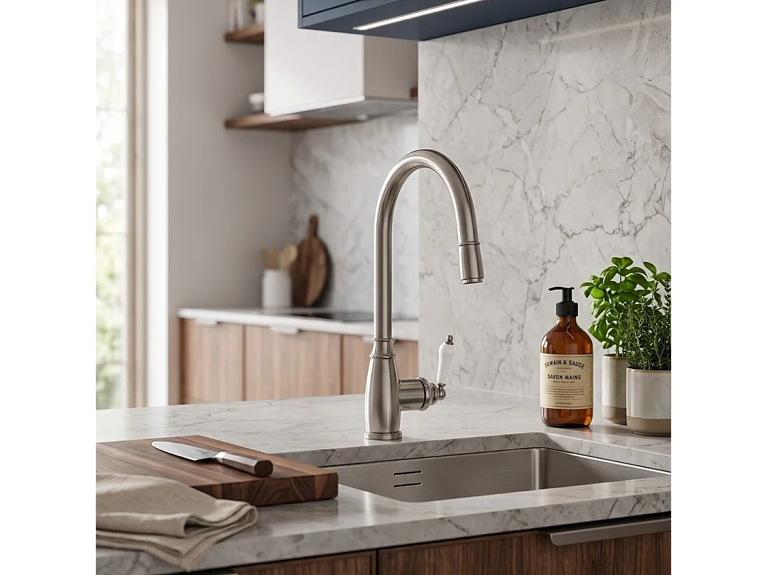 Ascott mitigeur évier à douchette extractible façon inox - Essebagno