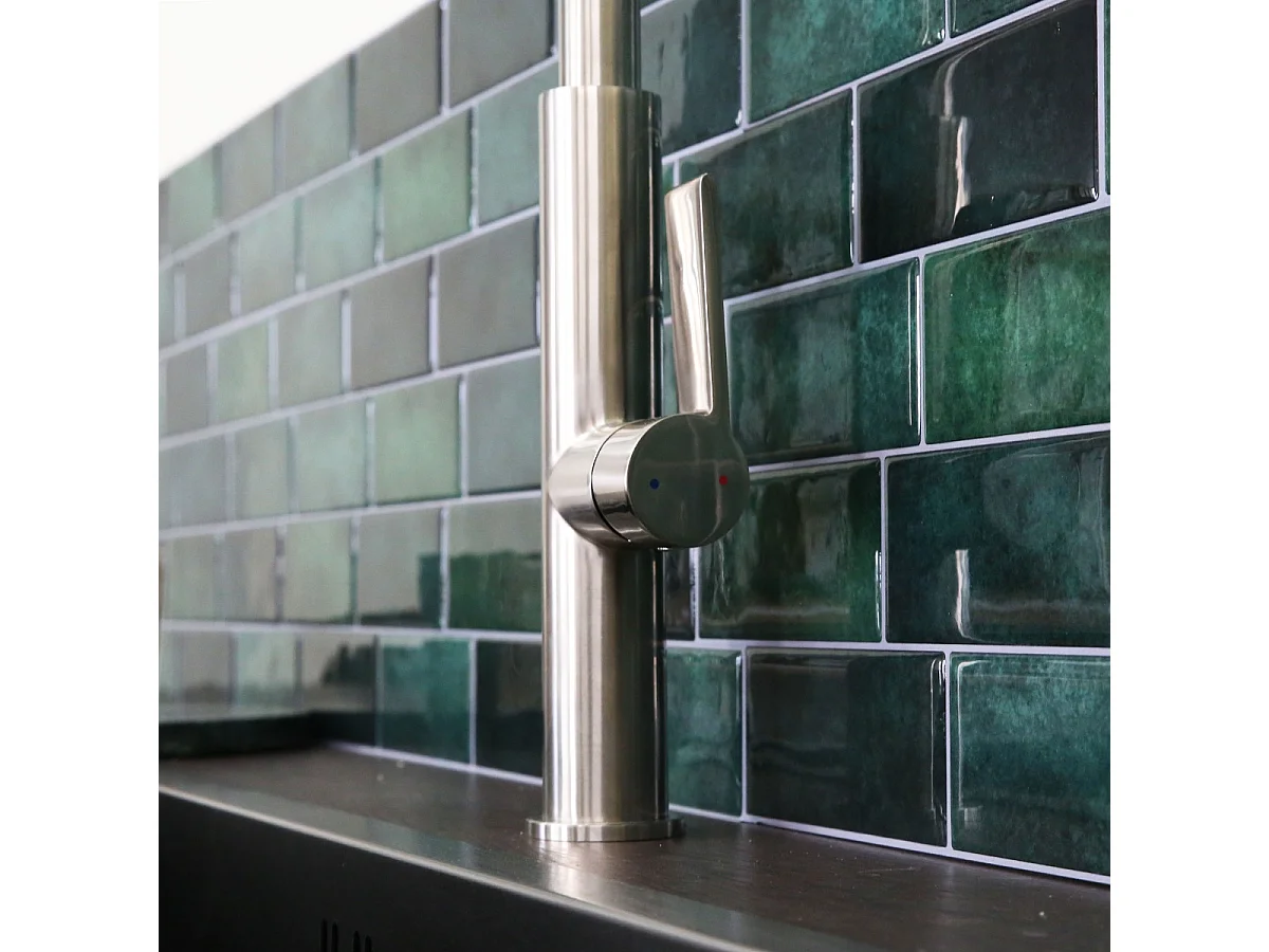 Grifo de cocina Reflet acero cepillado Essebagno