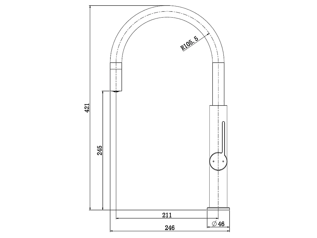 Reflet mitigeur évier façon inox - Essebagno