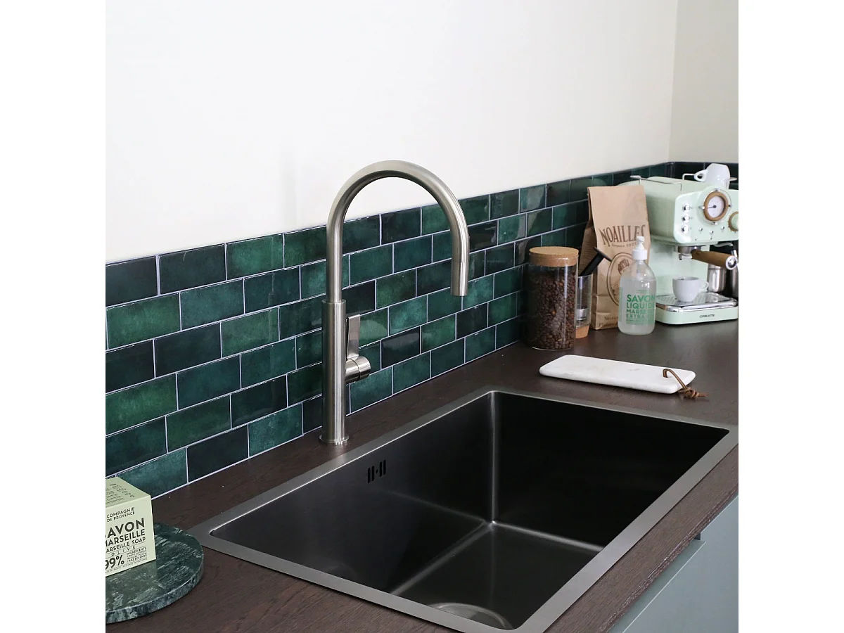 Reflet mitigeur évier façon inox - Essebagno