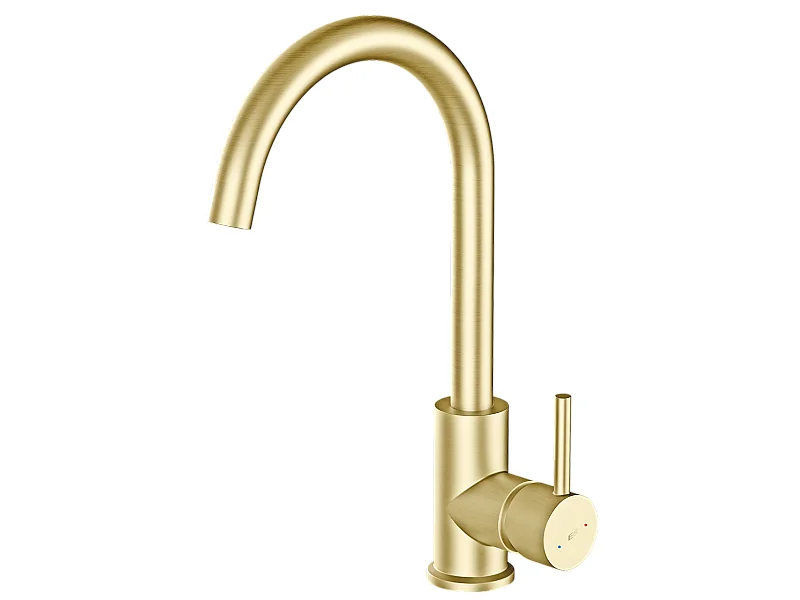 Kiwo Spültischarmatur gebürstetes Gold Essebagno