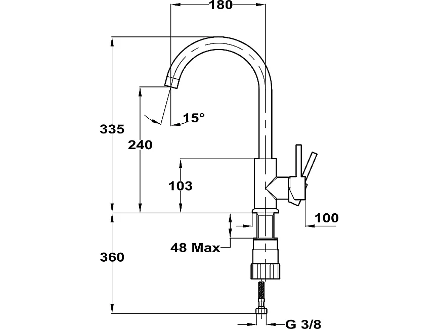 Kiwo mitigeur évier or brossé - Essebagno