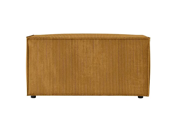 Pouf en velours côtelé Clarisse - Jaune - L90 x P50 x H41cm - Loungitude