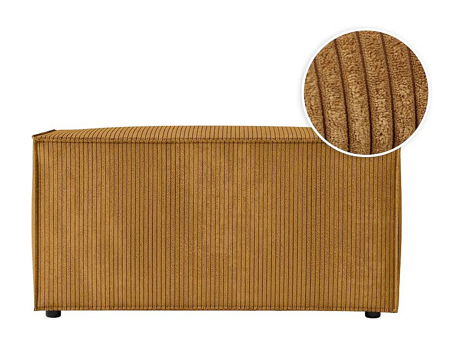 Pouf en velours côtelé Clarisse - Jaune - L90 x P50 x H41cm - Loungitude