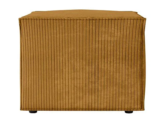 Pouf en velours côtelé Clarisse - Jaune - L90 x P50 x H41cm - Loungitude