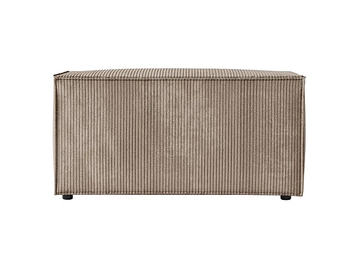 Pouf en velours côtelé Clarisse - Taupe - L90 x P50 x H41cm - Loungitude