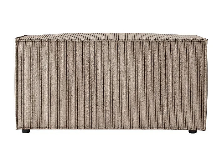 Pouf en velours côtelé Clarisse - Taupe - L90 x P50 x H41cm - Loungitude