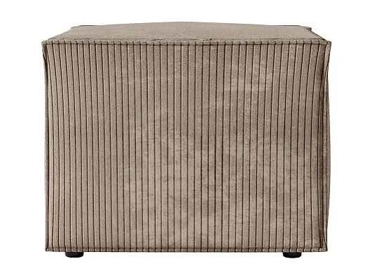 Pouf en velours côtelé Clarisse - Taupe - L90 x P50 x H41cm - Loungitude