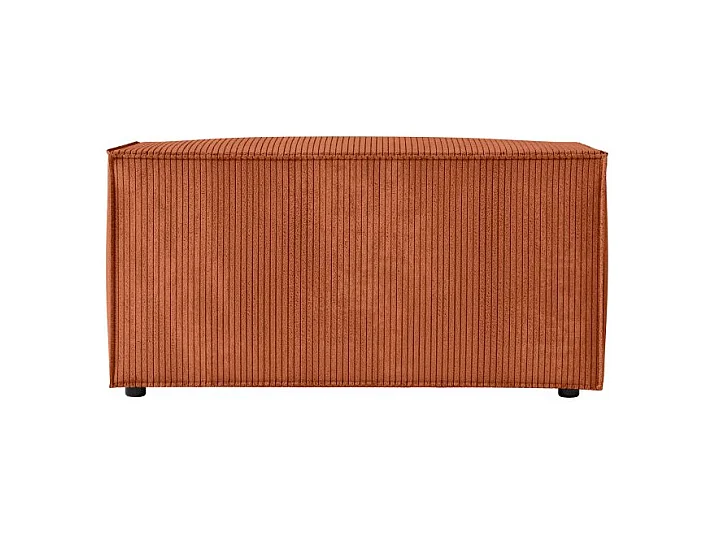 Pouf en velours côtelé Clarisse - Terracotta - L90 x P50 x H41cm - Loungitude