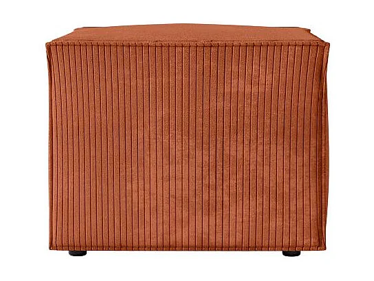Pouf en velours côtelé Clarisse - Terracotta - L90 x P50 x H41cm - Loungitude