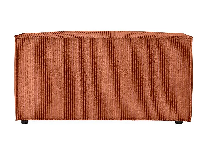 Pouf en velours côtelé Clarisse - Terracotta - L90 x P50 x H41cm - Loungitude