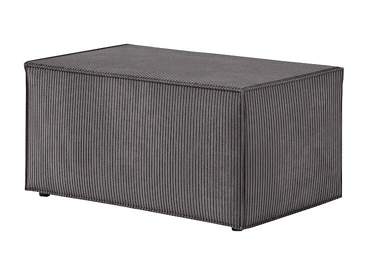 Pouf en velours côtelé Clarisse - Gris anthracite - L90 x P50 x H41cm - Loungitude
