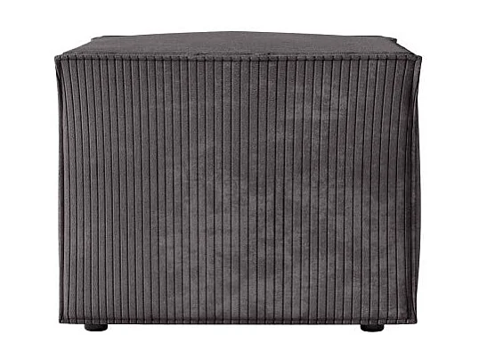 Pouf en velours côtelé Clarisse - Gris anthracite - L90 x P50 x H41cm - Loungitude