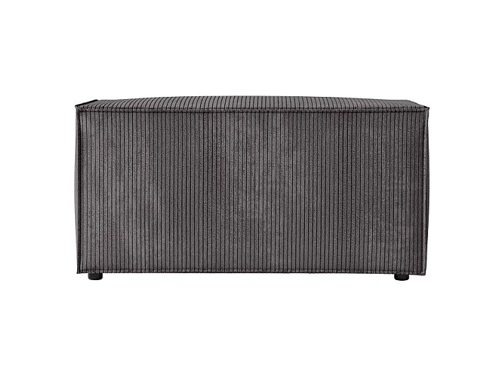 Pouf en velours côtelé Clarisse - Gris anthracite - L90 x P50 x H41cm - Loungitude
