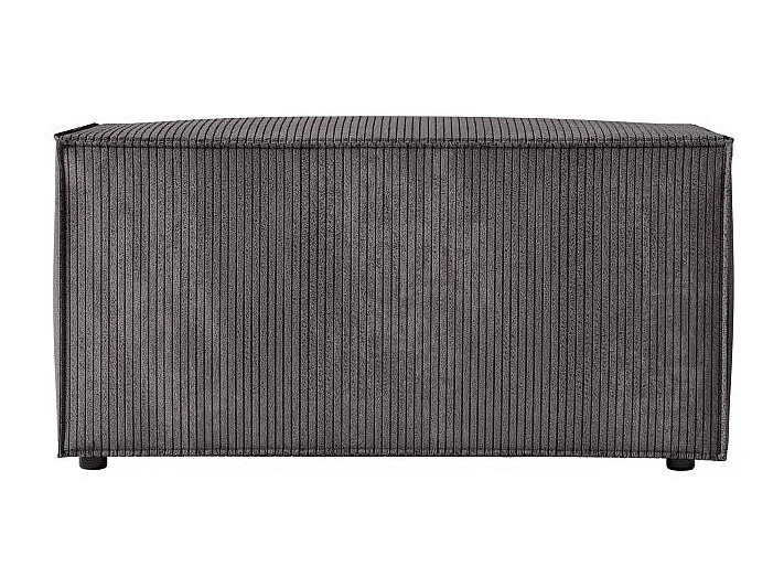 Pouf en velours côtelé Clarisse - Gris anthracite - L90 x P50 x H41cm - Loungitude