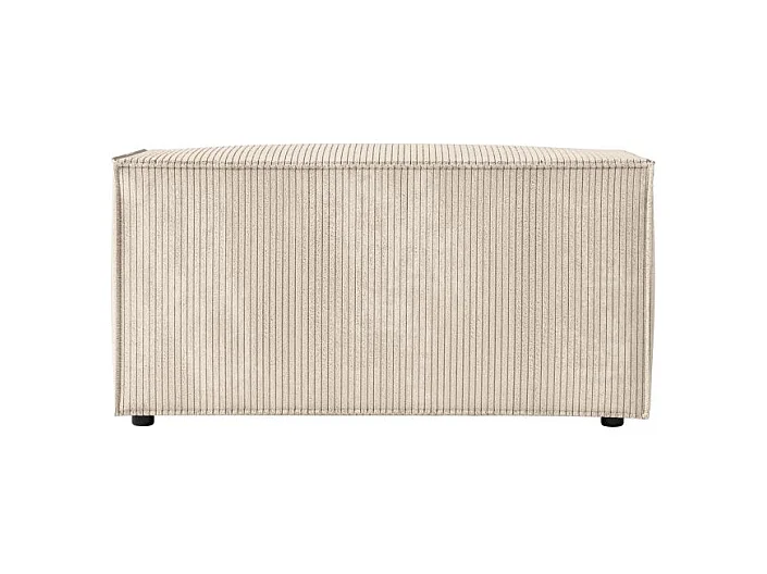 Pouf en velours côtelé Clarisse - Beige - L90 x P50 x H41cm - Loungitude