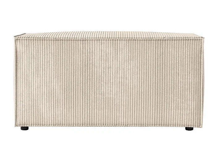 Pouf en velours côtelé Clarisse - Beige - L90 x P50 x H41cm - Loungitude