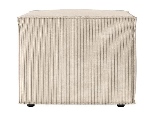 Pouf en velours côtelé Clarisse - Beige - L90 x P50 x H41cm - Loungitude