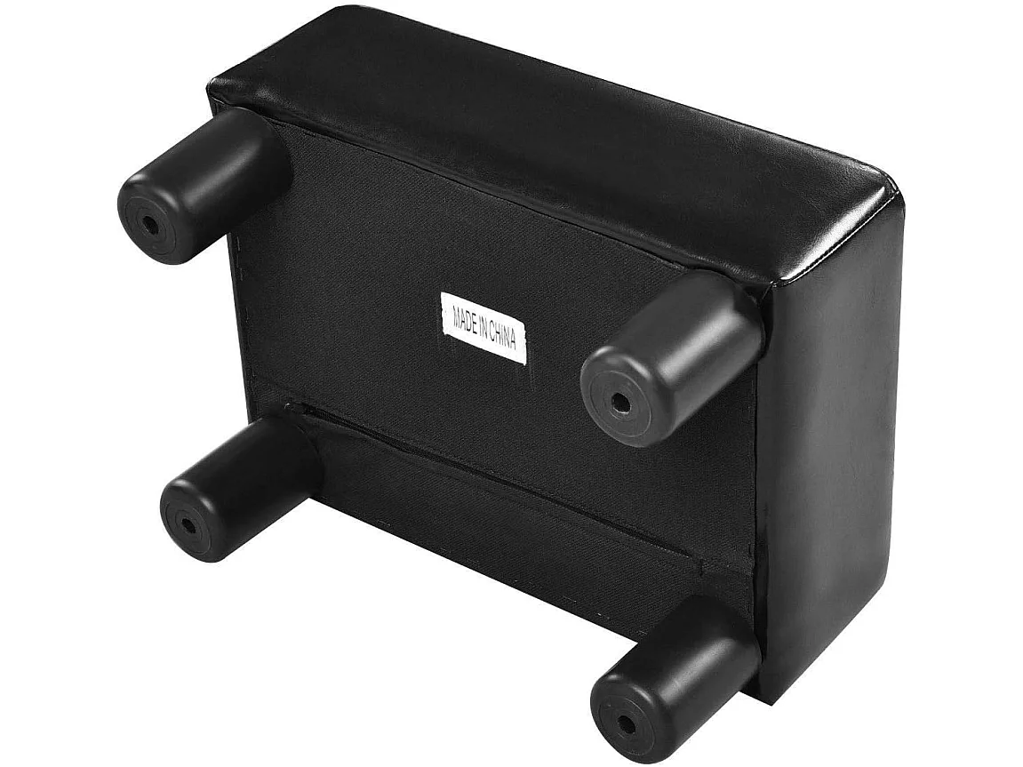 Tabouret Pouf Assis Tabouret Repose-Pieds Cube Siège PU avec Pieds 40*30*24 cm Noir