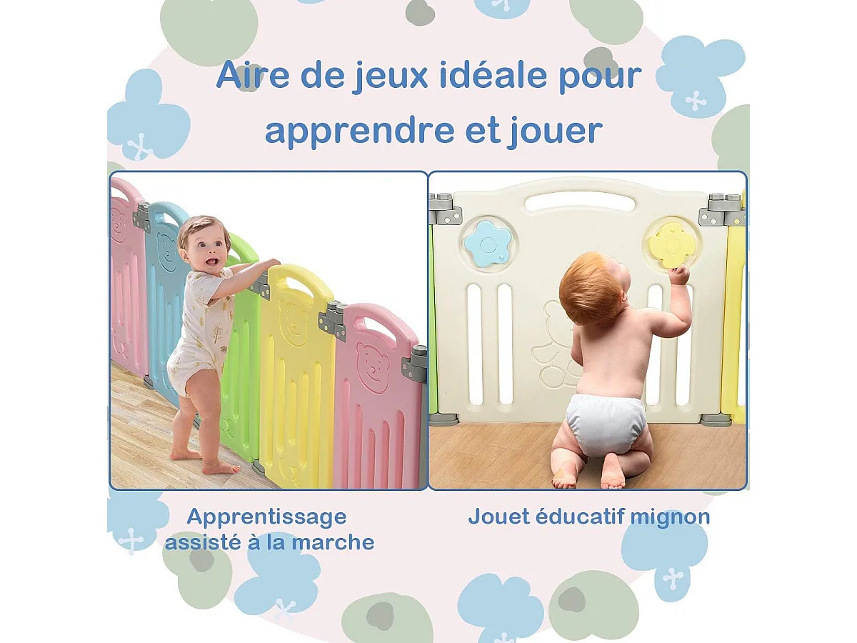 Parc bébé pliable barrière de sécurité en plastique avec porte barrière du jeux pour enfant
