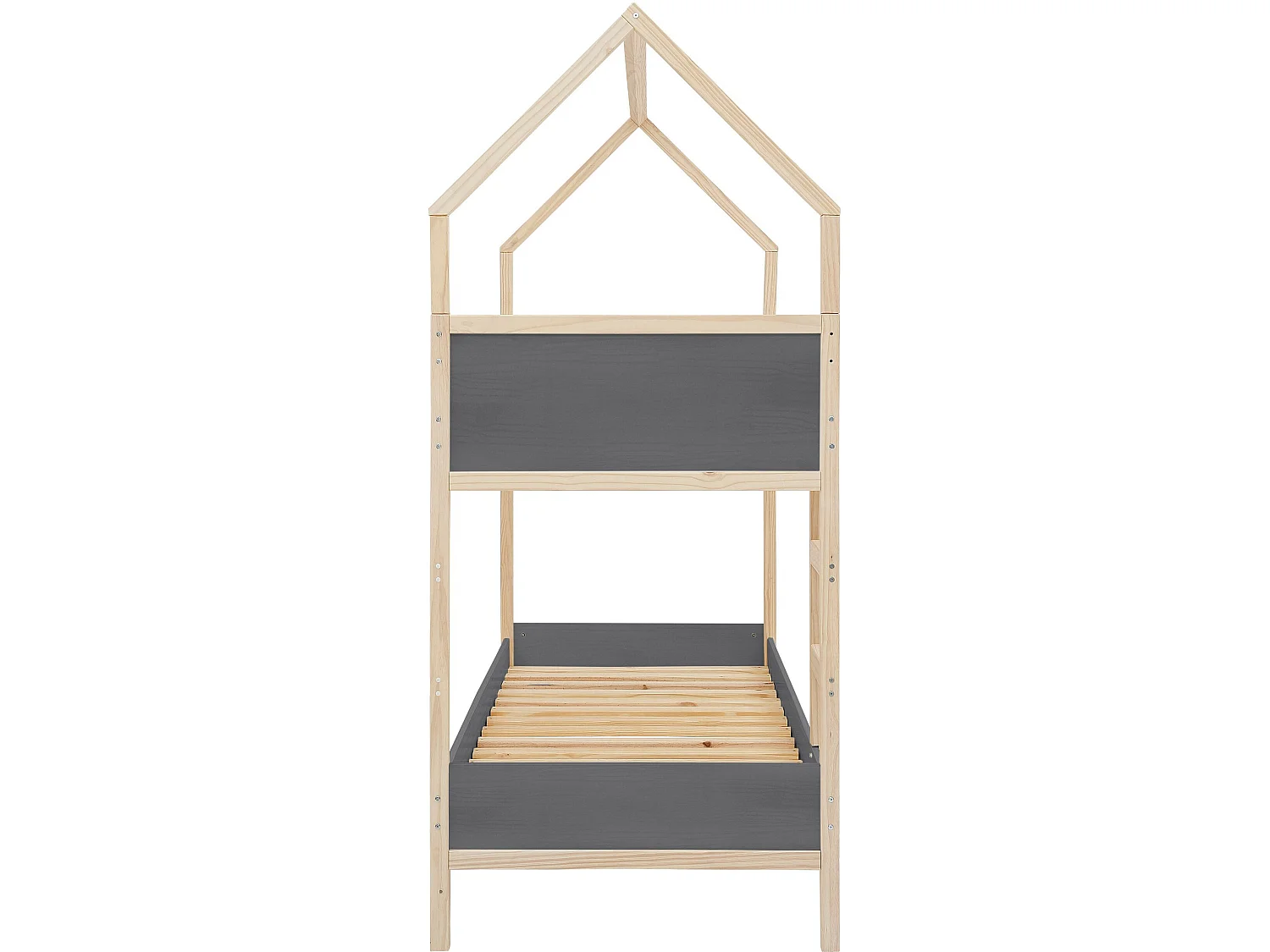 Square Line|Lit superposé en bois gris 90x200