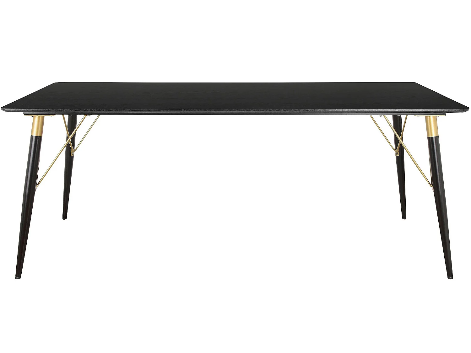 Eettafel 120x80 cm Zwart Goud