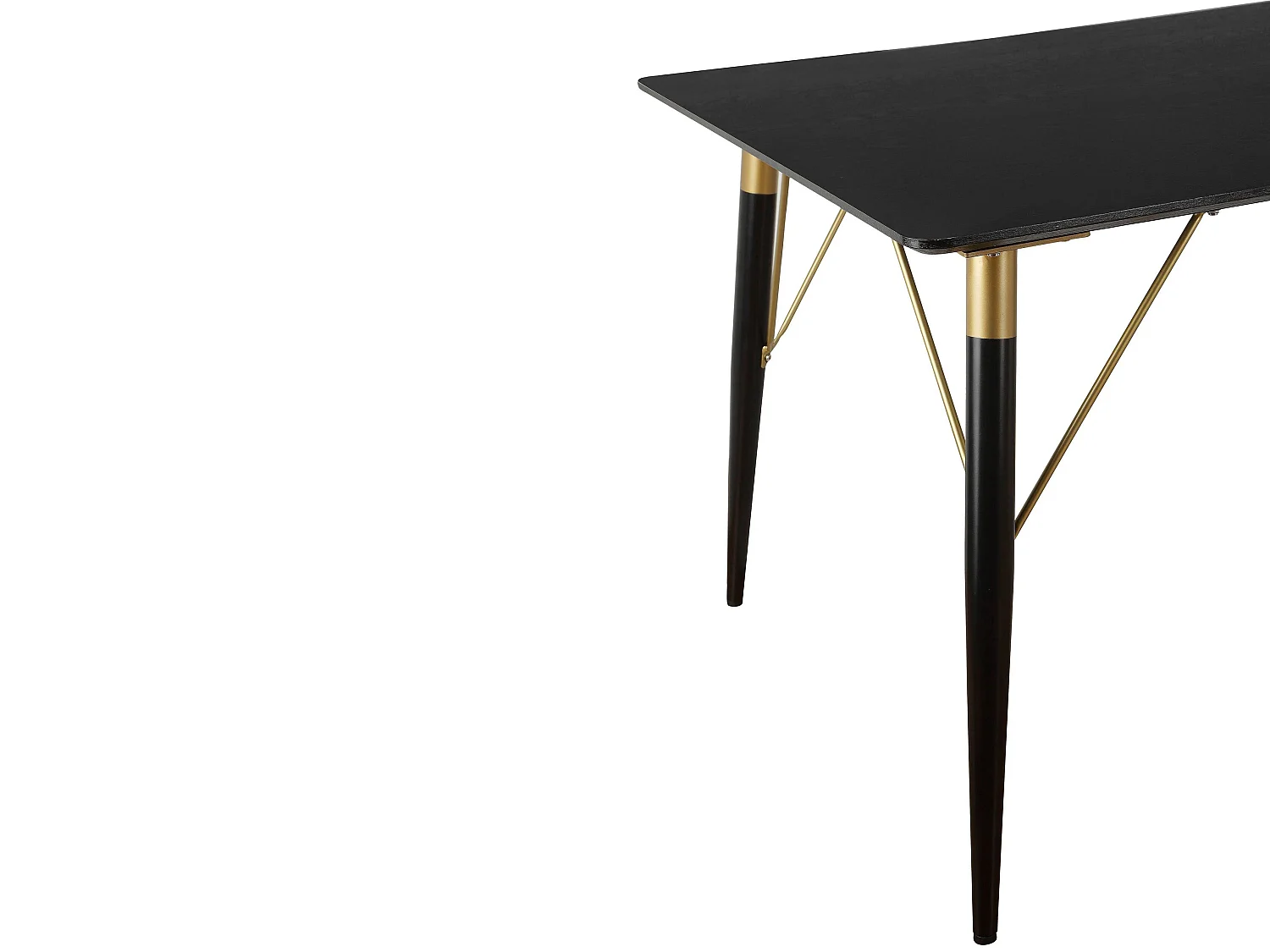 Eettafel 120x80 cm Zwart Goud