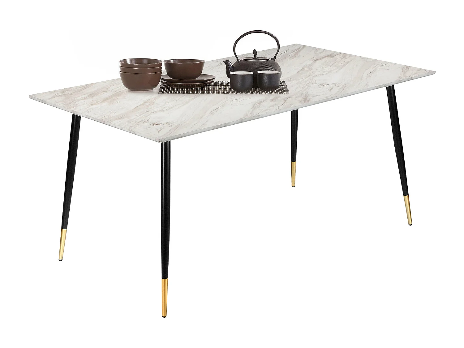 Monza|Table à manger en effet marbre 8 personnes L160