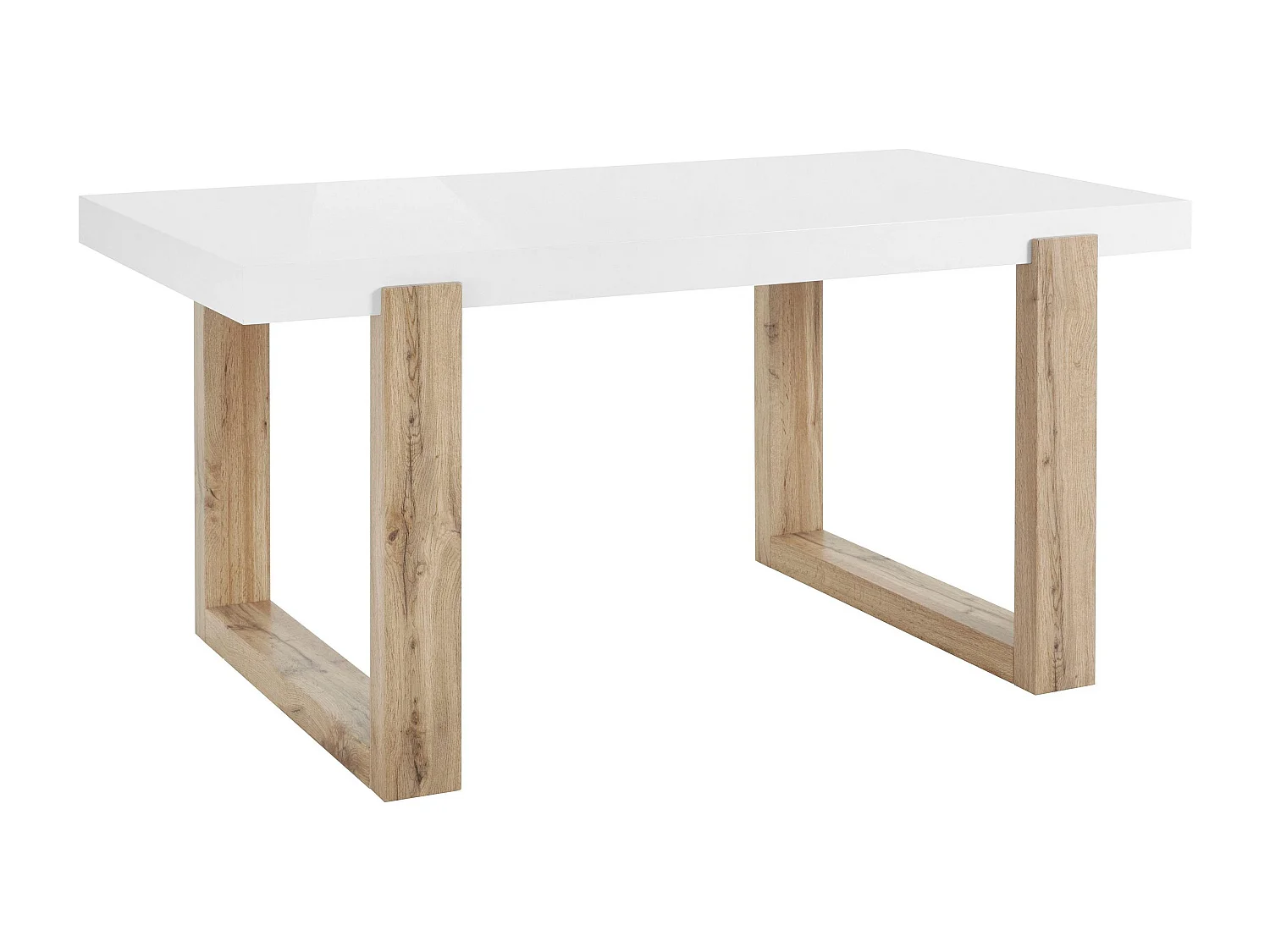 Massieve Eettafel 160 Wit Eiken
