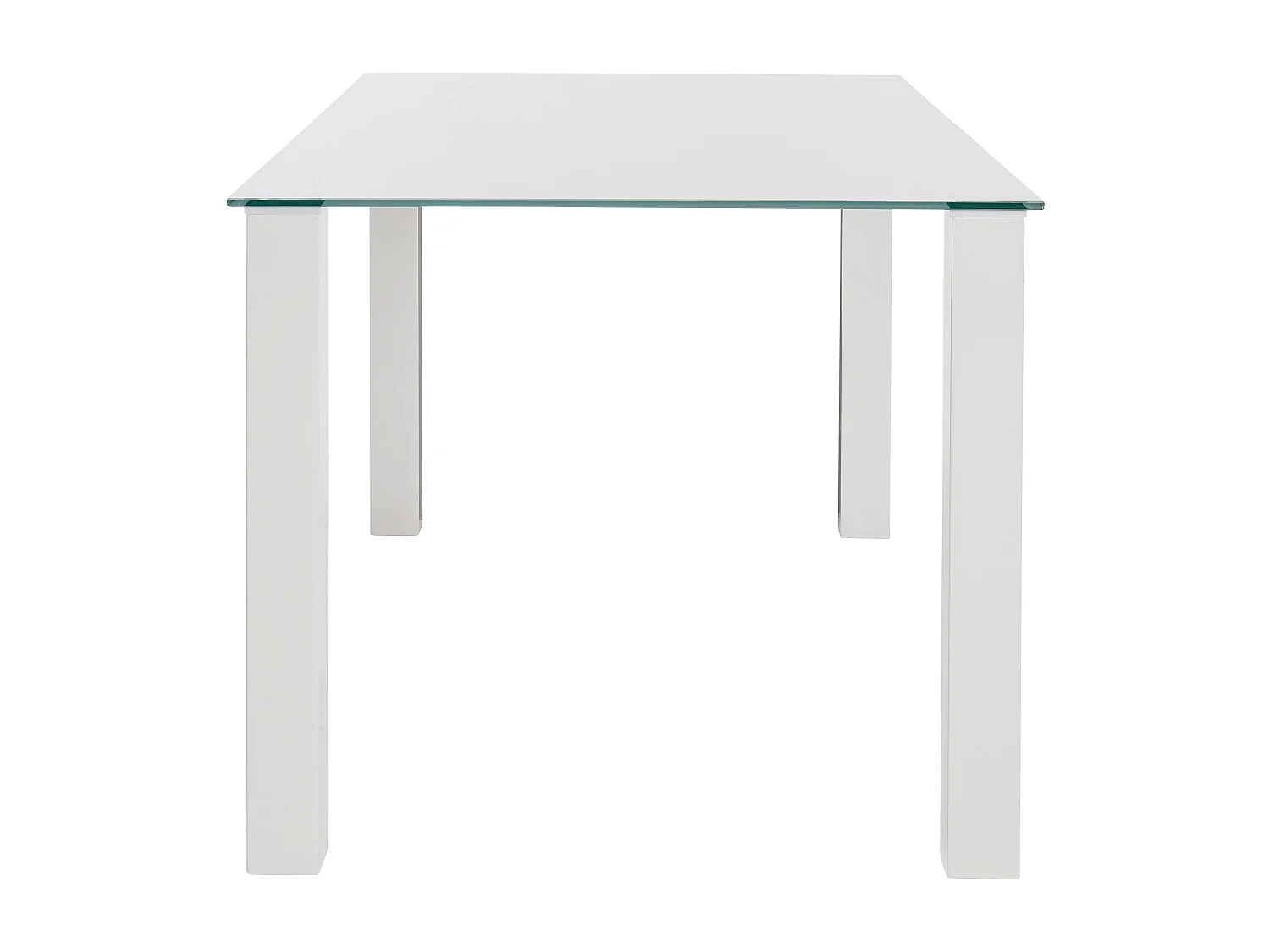 Norma | Eettafel 160x90 cm met Glazen Blad / Witte Poten