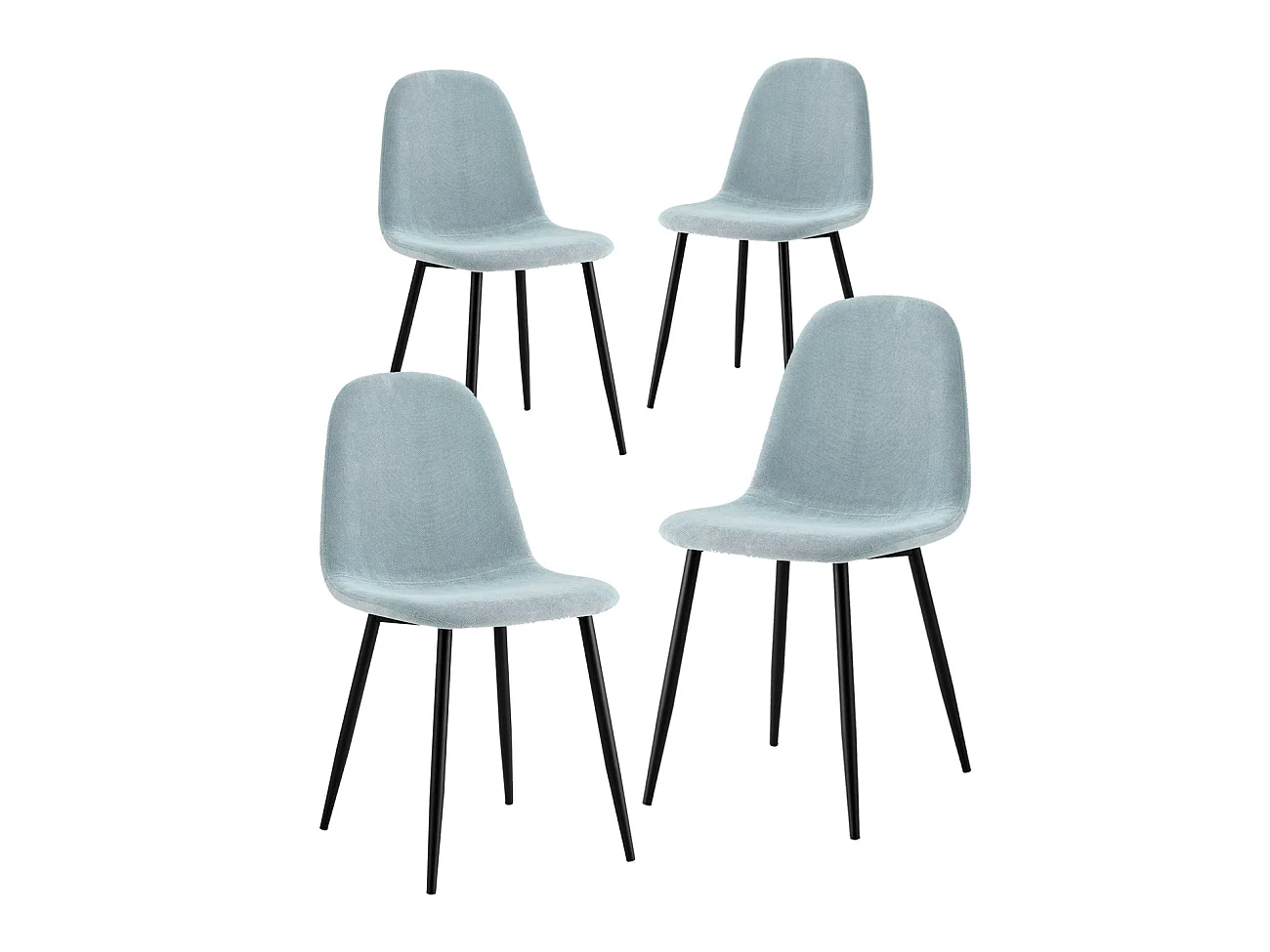 WeHome - Bella blauwe stoelen: set van 4 designstoelen