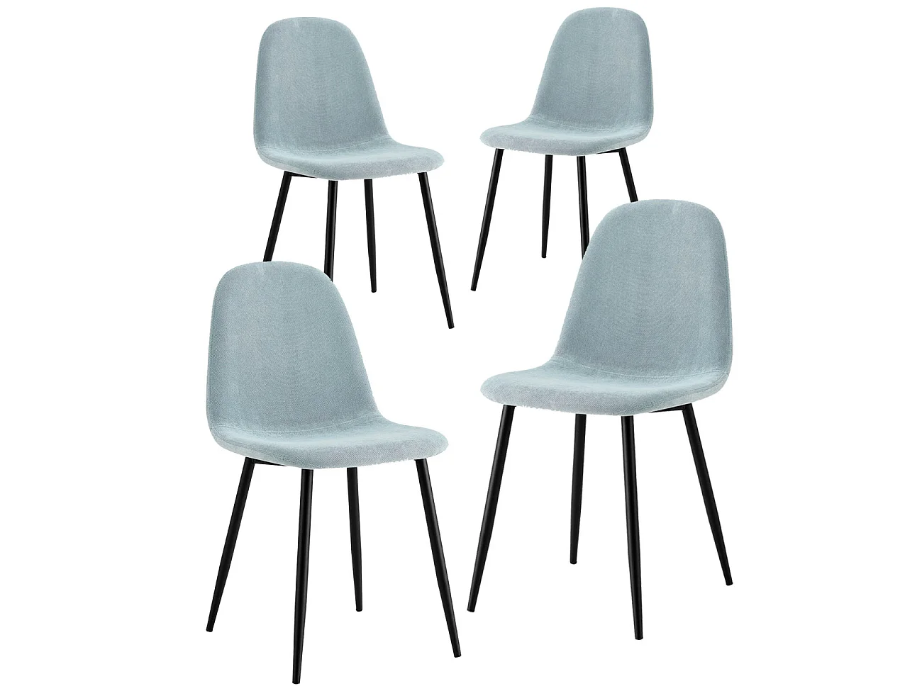 WeHome - Cadeiras Bella azuis: conjunto de 4 cadeiras de design