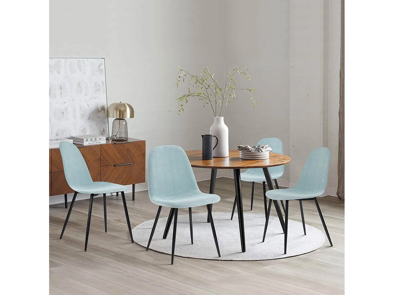 WeHome - Cadeiras Bella azuis: conjunto de 4 cadeiras de design