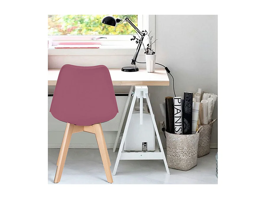 WeHome - Lot de 4 chaises d'intérieur Candice, design bordeaux moderne